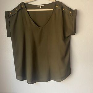 Speed Limit Army Green Blouse 2X
